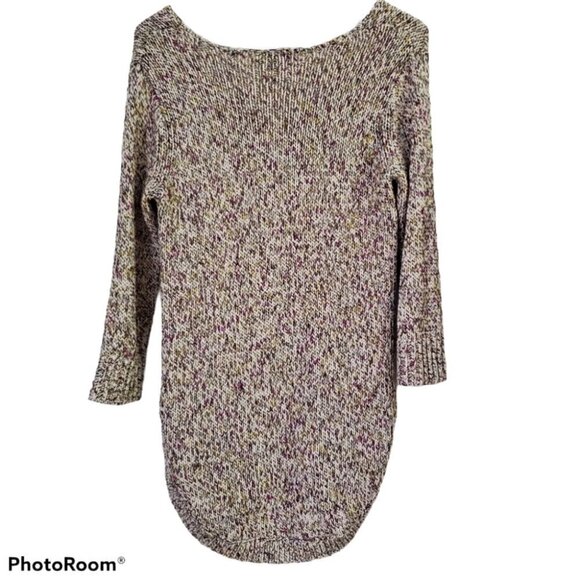 Dynamite Shirt Tail cotton blend V neck Sweater Tunic - Picture 3 of 6